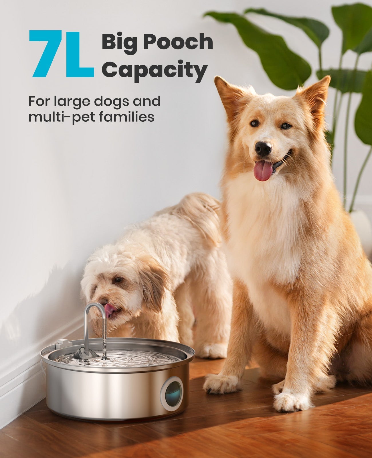 TheSmartLiving - 7L Pet Water Fountain with Visual Water Level