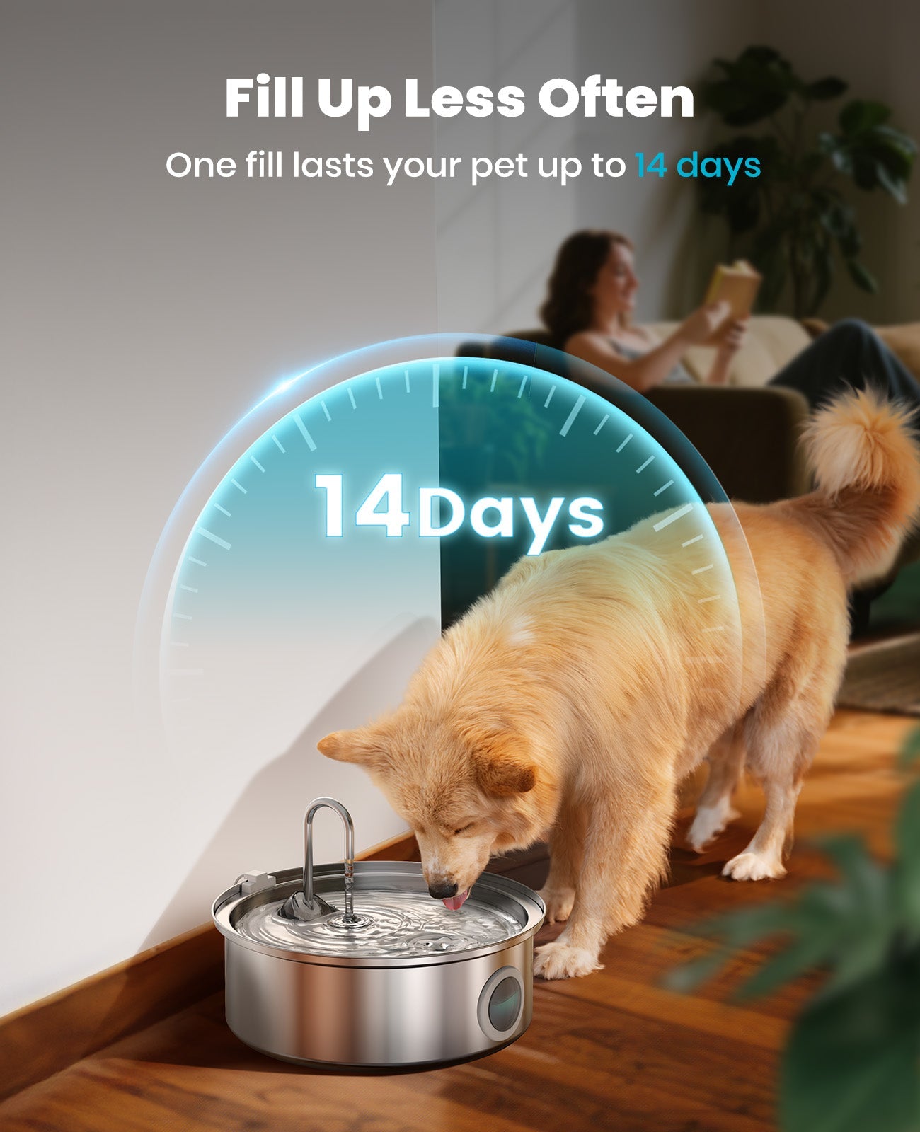 TheSmartLiving - 7L Pet Water Fountain with Visual Water Level