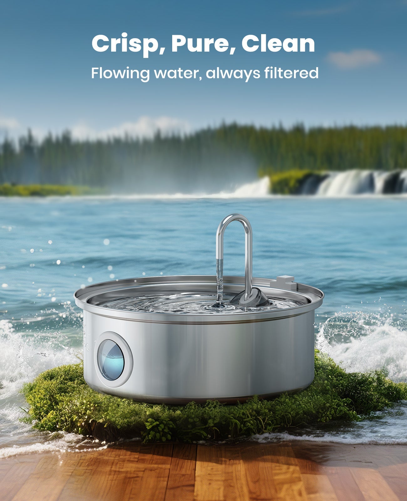 TheSmartLiving - 7L Pet Water Fountain with Visual Water Level